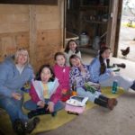 SONY DSC Eating lunch in the barn waiting for a doe to kid!